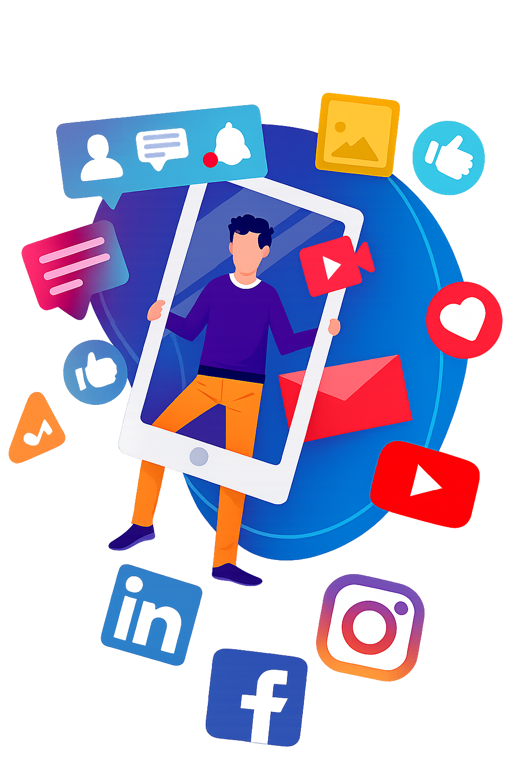 Visual de redes sociais e presença digital